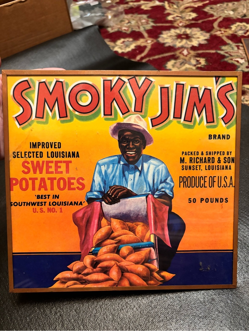 Vintage Smoky Jim’s Louisiana Sweet Potatoes Crate Label
